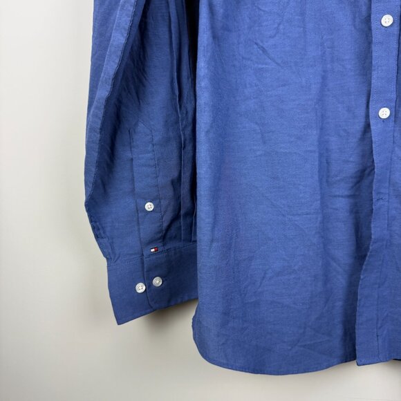 Tommy Hilfiger Men's Regular Fit THFlex Dress Shirt, Royal Blue, Size XL - Picture 2 of 7